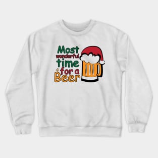 It's The Most Wonderful Time Santa Claus Beer T-shirt, Funny Christmas Gift Top Crewneck Sweatshirt